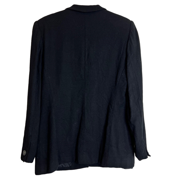 Liz Claiborne Collection Womens Wool Blazer Size 10 Black Longline Pockets - Picture 3 of 5